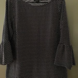 Talbots polka dot bell sleeve top